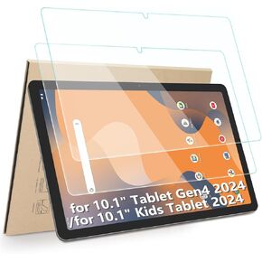 2-Pack Screen Protector Compatible with Onn 10.1" Tablet Gen4 2024/Onn 10.1" Kids Tablet 2024, [HD Clarity] [9 Hardness] Anti-Scratch Tempered Glass Film Replacement for Onn 10.1 inch Tablet Gen4 2024