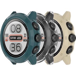 Chofit Intended for Coros Apex 2 Pro Case Soft TPU Bumper Frame Rugged Protective Shell Smartwatch Accessories for Coros Apex 2 Pro Cover (Clear&Apricot&Green)