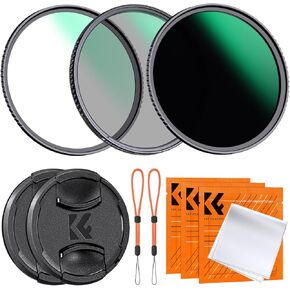 K&F Concept 77mm CPL MCUV ND1000 Lens Filter 2 Lens Caps Kits Waterproof Polarizing + UV Protection + Fixed Neutral Density Camera Lens Filter with 24 Layer Coatings