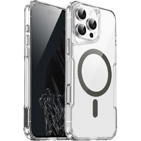 for iPhone 16 Pro Max Case, Compatible with MagSafe, Military-Grade Protection, Yellowing Resistant, Scratch-Resistant Back, Magnetic Phone Case, Classic Series, (Clear/White)