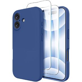 OTOFLY Compatible with iPhone 16 Plus Case with 2 Pack Screen Protectors, Compatible with MagSafe, Magnetic Silicone Case for 16 Plus, Pine Green