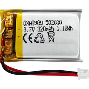 3.7V 320mAh 502030 Battery for VXI BlueParrott B250-XT Bluetooth Headset Battery Replacement dashcam Nextbase Dash cam 402G 412GW 512G Cobra 840 Keychain cam 808 Small Camera C3 (3-Pack)