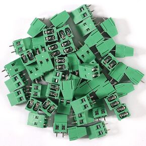 DIANN 50pcs PCB Connectors 2.54mm 0.1" Pitch Screw Terminal Block Connector 2P 3P 4P Terminals 150V 6A for 26-18AWG Cable