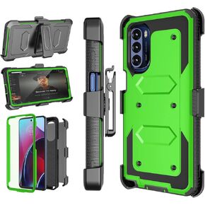 Njjex for Moto G Stylus 2022 5G Case, for Motorola G Stylus 2022 5G Phone Holster, [Nbeck] Shockproof Heavy Duty Built-in Screen Protector Rugged Swivel Belt Clip Kickstand Hard Shell Cover [Blue]