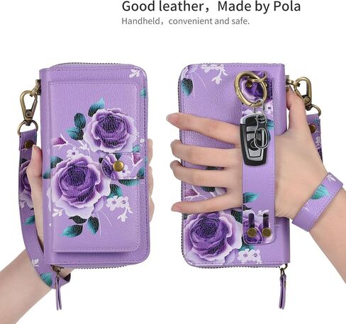 LITOU Compatible with iPhone 16 Pro Max Phone Case Wallet for Women Men,Detachable Magnetic,RFID Blocking Card Holder,Wristlets Zipper Leather Flip Wallet Case for iPhone 16 Pro Max.PF in Saudi Arabia