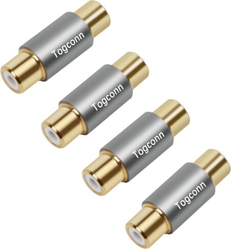 RCA Adapter,RCA Female to Female Adapter 4Pack, Audio Video Gold Plated Dual RCA Female Coupler Connector RCA F-F Adapter for RCA Cable Extension in Kuwait