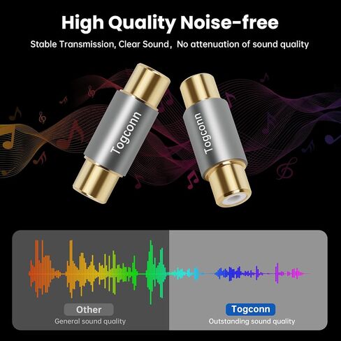 RCA Adapter,RCA Female to Female Adapter 4Pack, Audio Video Gold Plated Dual RCA Female Coupler Connector RCA F-F Adapter for RCA Cable Extension in Kuwait
