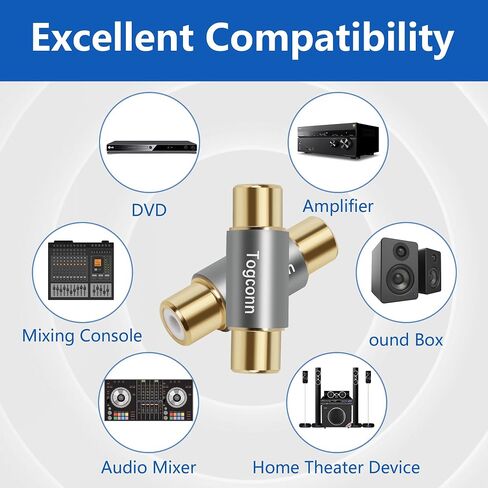 RCA Adapter,RCA Female to Female Adapter 4Pack, Audio Video Gold Plated Dual RCA Female Coupler Connector RCA F-F Adapter for RCA Cable Extension in Kuwait