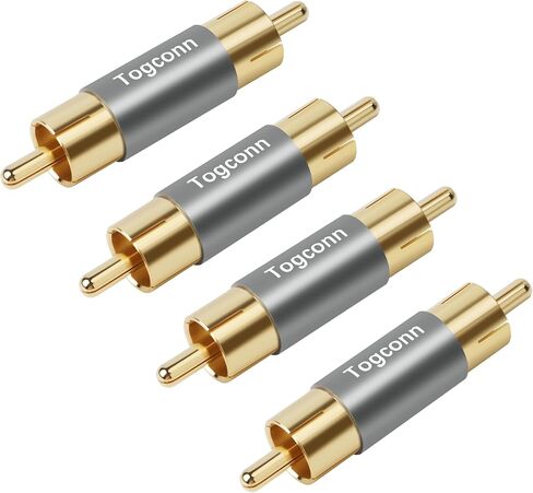 RCA Adapter,RCA Female to Female Adapter 4Pack, Audio Video Gold Plated Dual RCA Female Coupler Connector RCA F-F Adapter for RCA Cable Extension in Kuwait