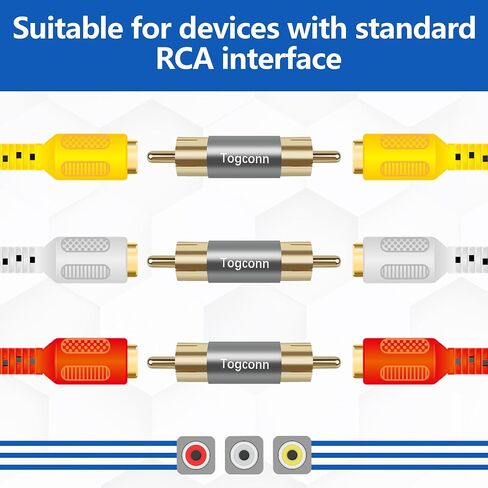 RCA Adapter,RCA Female to Female Adapter 4Pack, Audio Video Gold Plated Dual RCA Female Coupler Connector RCA F-F Adapter for RCA Cable Extension in Kuwait