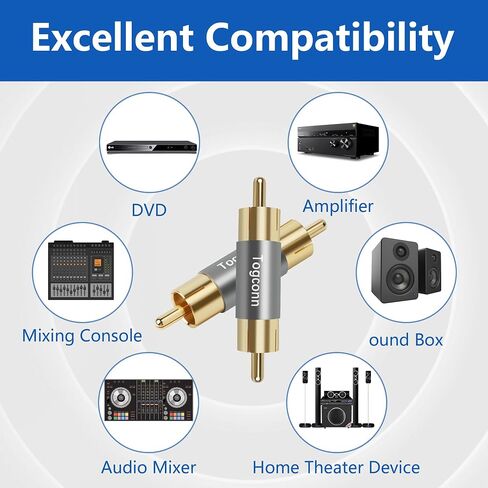 RCA Adapter,RCA Female to Female Adapter 4Pack, Audio Video Gold Plated Dual RCA Female Coupler Connector RCA F-F Adapter for RCA Cable Extension in Kuwait