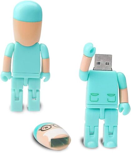 محرك فلاش USB بسعة 64 جيجابايت، طراز كارتون دكتور، محرك أقراص USB، محركات أقراص الإبهام، USB 2.0، عصا ذاكرة لتخزين البيانات الخارجية، أبيض in Kuwait