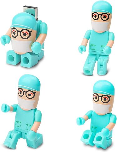 محرك فلاش USB بسعة 64 جيجابايت، طراز كارتون دكتور، محرك أقراص USB، محركات أقراص الإبهام، USB 2.0، عصا ذاكرة لتخزين البيانات الخارجية، أبيض in Kuwait