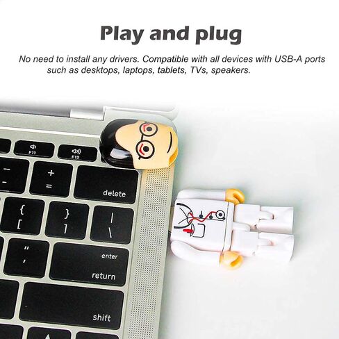 محرك فلاش USB بسعة 64 جيجابايت، طراز كارتون دكتور، محرك أقراص USB، محركات أقراص الإبهام، USB 2.0، عصا ذاكرة لتخزين البيانات الخارجية، أبيض in Kuwait