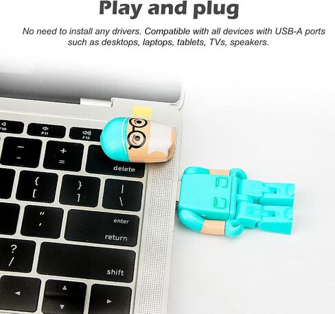محرك فلاش USB بسعة 64 جيجابايت، طراز كارتون دكتور، محرك أقراص USB، محركات أقراص الإبهام، USB 2.0، عصا ذاكرة لتخزين البيانات الخارجية، أبيض in Kuwait