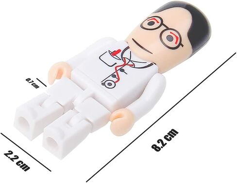 محرك فلاش USB بسعة 64 جيجابايت، طراز كارتون دكتور، محرك أقراص USB، محركات أقراص الإبهام، USB 2.0، عصا ذاكرة لتخزين البيانات الخارجية، أبيض in Kuwait