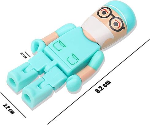 محرك فلاش USB بسعة 64 جيجابايت، طراز كارتون دكتور، محرك أقراص USB، محركات أقراص الإبهام، USB 2.0، عصا ذاكرة لتخزين البيانات الخارجية، أبيض in Kuwait