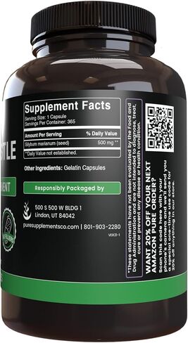 Pure Original Ingredients Milk Thistle (730 Capsules) No Magnesium Or Rice Fillers, Always Pure, Lab Verified in Saudi Arabia