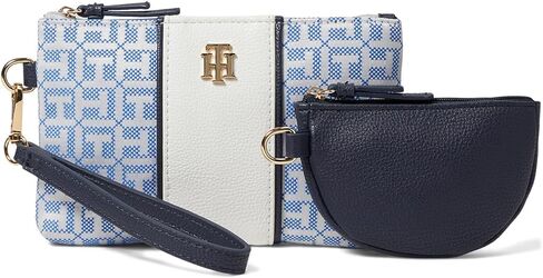 Tommy Hilfiger Chloe II Multi Pouch Wristlet, Black/White in Saudi Arabia