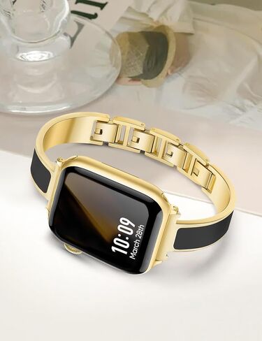 Gold Slim Watch Bands for Women Compatible with Apple Watch 38mm 40mm 41mm 42mm 44mm 45mm 49mm Jewelry Dressy Bracelet Metal Strap Adjustable for iWatch Series 8/7/6/5/4/3/2/1/SE/Ultra in Saudi Arabia