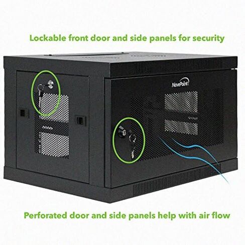 NavePoint 6U Wall Mount Rack Enclosure Server Cabinet 16.5 Inch Deep, Switch-Depth Perforated Door Lock W/Shelf in Saudi Arabia