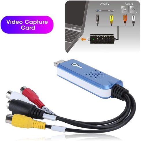 USB 2.0 Audio/Video Converter,DVD AV Video to USB Computer,Support Video,Edit and Digitize Analog Video,Suitable for VCR/DVD Player,Laptop,PC,Tape Recording in Saudi Arabia