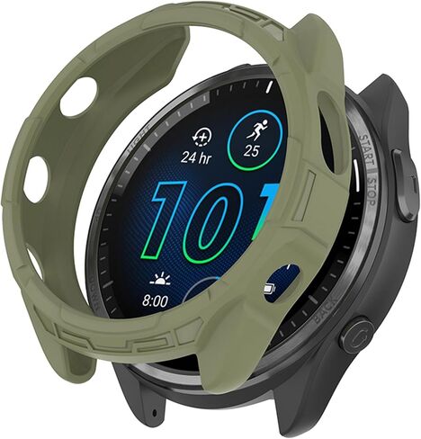 HUAYUWA 2Pack غطاء حافظة ناعم من مادة TPU (أسود + أخضر) متوافق مع Garmin Forerunner965 Running Smartwatch Case مخصص لملحقات Forerunner 965 Watch Shell in Saudi Arabia