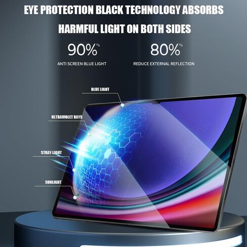 [عبوتان] واقي شاشة مضاد للضوء الأزرق لجهاز Samsung Galaxy Tab S9 Ultra/S8 Ultra 14.6 بوصة 2022/2020، طبقة شاشة من الزجاج المقوى بصلابة 9H، متوافق مع قلم S/مقاوم للخدش/مضاد للوهج in Kuwait