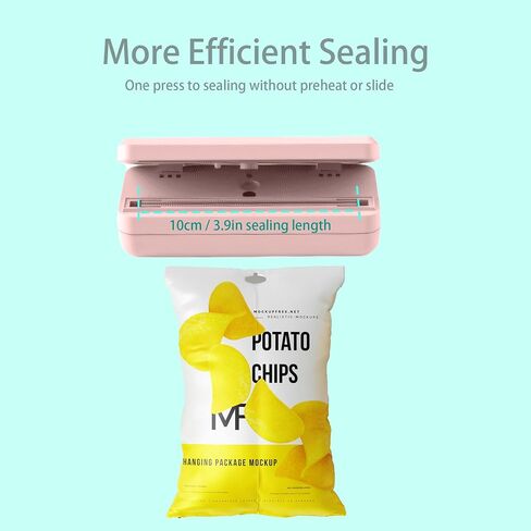 Hokant Mini Bag Sealer Handheld Heat Vacuum Sealer and Cutter, 1300mAh Rechargeable Portable Mini Sealing Machine with 3 Sealing Gear for Chip Bags Plastic Bags Food Storage in Saudi Arabia