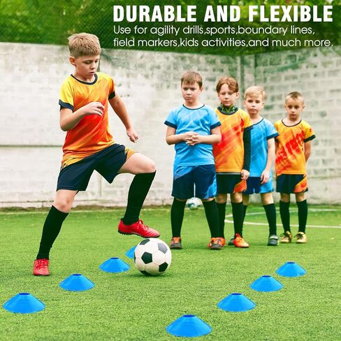 Agility Ladder Speed Training Equipment Set-20ft Agility Ladder,12 Soccer Cones,4 Adjustable Hurdles, Jump Rope, Running Parachute| Basketball Football Soccer Training Equipment for Kids Youth Adults in Saudi Arabia