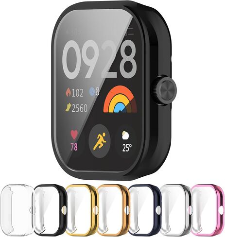 Compatible with Redmi Watch 4 Protective Case Cover, Smartwatch TPU Protective Case Cover Shell Soft and Durable Watch Accessories(Black) in Saudi Arabia
