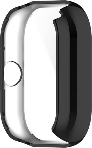 Compatible with Redmi Watch 4 Protective Case Cover, Smartwatch TPU Protective Case Cover Shell Soft and Durable Watch Accessories(Black) in Saudi Arabia