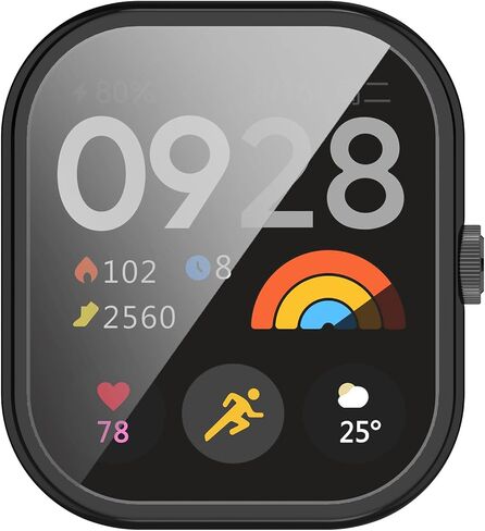 Compatible with Redmi Watch 4 Protective Case Cover, Smartwatch TPU Protective Case Cover Shell Soft and Durable Watch Accessories(Black) in Saudi Arabia