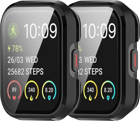 Protective Case Intended for SKG V7,SKG V7 Pro Screen Protector Hard PC Flim Face Cover Bumper for SKG V7 Case Smartwatch Accessories (Black&Black) in Saudi Arabia