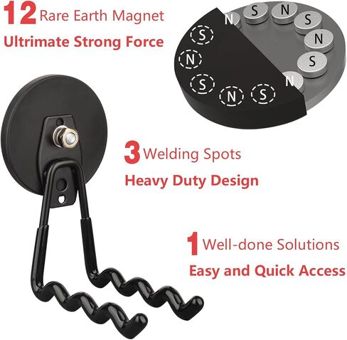 MUTUACTOR Magnetic Hooks,4Pack Strong Heavy Duty Magnetic Hooks for Hanging,Non-Slip Rubber Coated Utility Magnetic Hooks for Storage Garage Tools Power Drill Driver Tool Chest Locker(Orange) in Saudi Arabia
