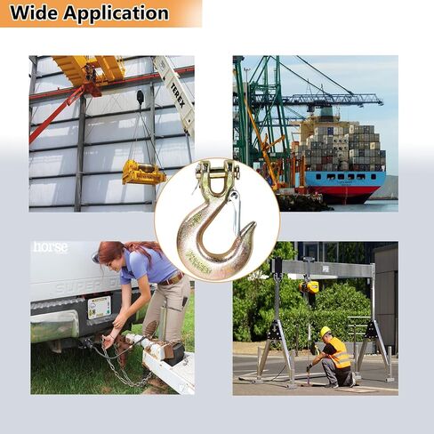 3/8 Inch Clevis Slip Hook, YEAZHEN 2Pcs Heavy Duty Forged G70 Hook with Safety Latch, Clevis Rigging Tow Winch Trailer for Transport, Lift and Pull, Capacity18000 lbs in Saudi Arabia