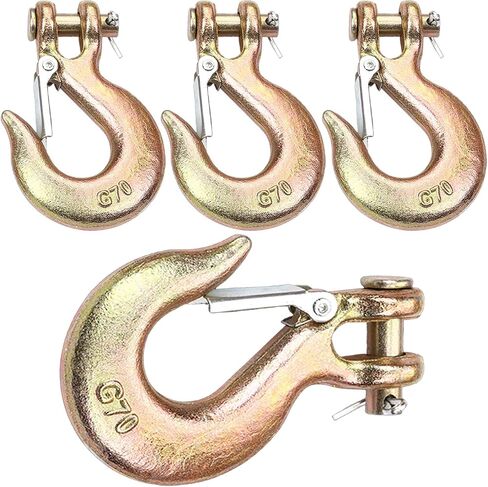 3/8 Inch Clevis Slip Hook, YEAZHEN 2Pcs Heavy Duty Forged G70 Hook with Safety Latch, Clevis Rigging Tow Winch Trailer for Transport, Lift and Pull, Capacity18000 lbs in Saudi Arabia