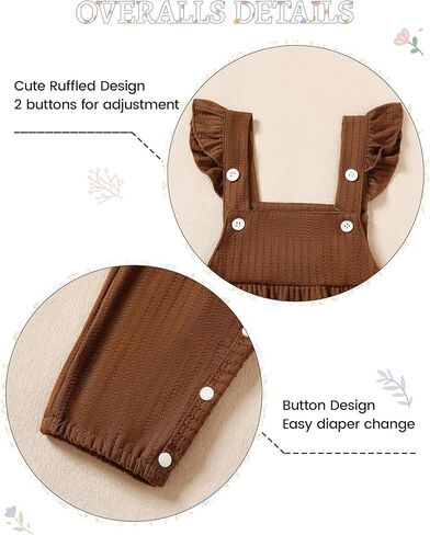 ملابس WESIDOM لحديثي الولادة ملابس بناتي للرضع ملابس خريفية بأكمام طويلة ومزينة بالزهور بذلة رومبير مكشكشة من عمر 0 ​​إلى 24 شهرًا in Kuwait