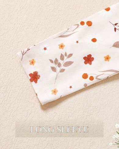 ملابس WESIDOM لحديثي الولادة ملابس بناتي للرضع ملابس خريفية بأكمام طويلة ومزينة بالزهور بذلة رومبير مكشكشة من عمر 0 ​​إلى 24 شهرًا in Kuwait