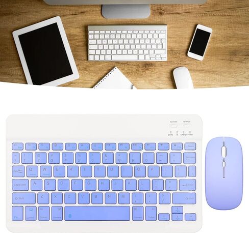 Keyboard and Mouse,Ultra Slim Bluetooth Keyboard and Mouse Combo Rechargeable Portable Keyboard Mouse Set for Laptop PC Cellphone(for) in Kuwait