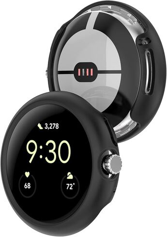 FitTurn Compatible with Google Pixel Watch 3 41mm/Pixel Watch 2 Case, Colour PC Shockproof Case Protective Screen Cover Bumper Shell for Pixel 3 41mm/Pixel 2 Heart Rate Tracking Watch (Green,Blue,Red) in Saudi Arabia