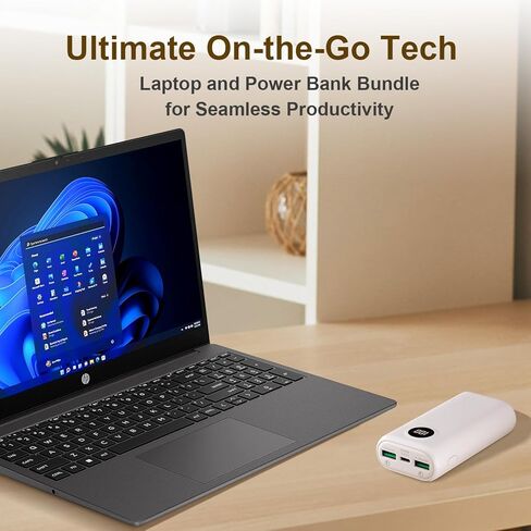 HP Essential 255 G10 15.6" FHD Business Laptop | AMD Ryzen 5 7530U | 32GB RAM | 2TB SSD | Bluetooth | HDMI | Wi-Fi 6 | Webcam | Windows 11 Pro | Black | with 10,000mAh Battery Power Bank in Saudi Arabia