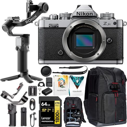 مجموعة كاميرا Nikon Z fc بدون مرآة 4K DX Body 1671 لصانعي الأفلام، بما في ذلك مجموعة أدوات التثبيت الصغيرة DJI RS 3 + حقيبة ظهر للتصوير الفوتوغرافي Deco Gear + بطاقة وبرامج عالية السرعة سعة 64 جيجابايت in Saudi Arabia