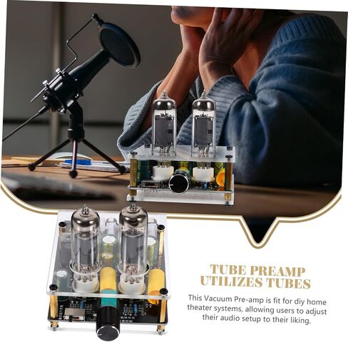 Gatuida Tube Amplifier Vacuum Electron Tube Valve Preamp Preamplifier for Home Theater System Pre-amp for Phonograph Tube Preamp Phono Preamp for Turntable Dc Glass Hifi Preamplifier Board in Saudi Arabia