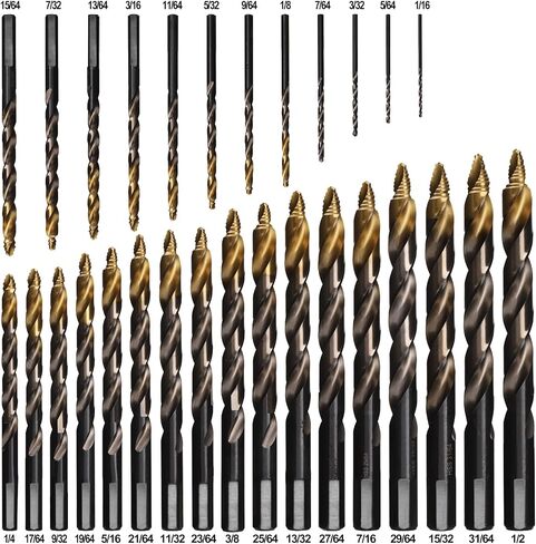 مجموعة رؤوس مثقاب متدرجة من 15 قطعة من YOUGFIN، معدن M2 HSS، 1/16"-3/8"، مثالية لحفر الحديد والفولاذ المقاوم للصدأ والخشب والبلاستيك والأكريليك in Saudi Arabia