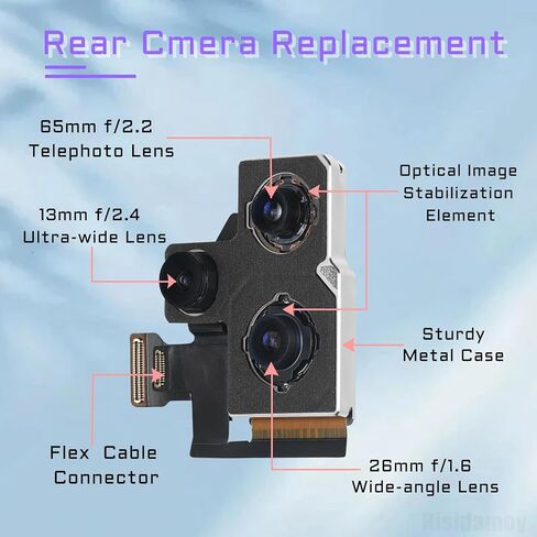 آيفون 12 برو ماكس 12MP OEM استبدال الكاميرا الخلفية الرئيسية عدسة تليفوتوغرافي واسعة للغاية تثبيت الصورة البصرية الذكية HDR 1080p HD طقم إصلاح كابل الفيديو المرن A2342 A2410 A2411 A2412 in Saudi Arabia