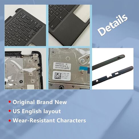 Laptop Palmrest Upper Case with Keyboard Assembly Replacement for Dell Chromebook 11 3100 P/N: 09X8D7 9X8D7 in Kuwait