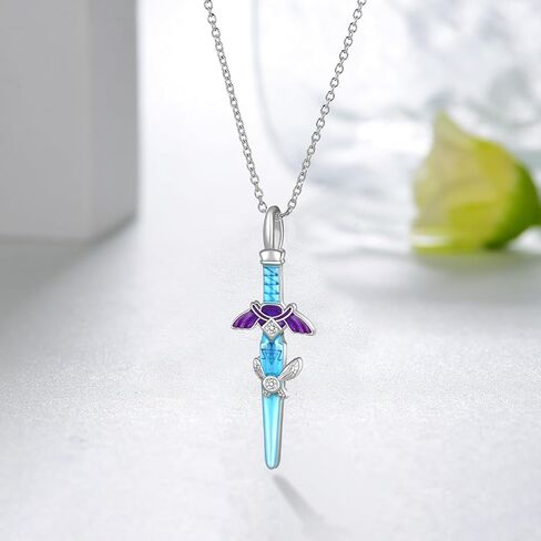 Master Sword Necklace Sterling Silver Link Necklace Hyrule Warriors Jewelry Gifts for Unisex in Saudi Arabia