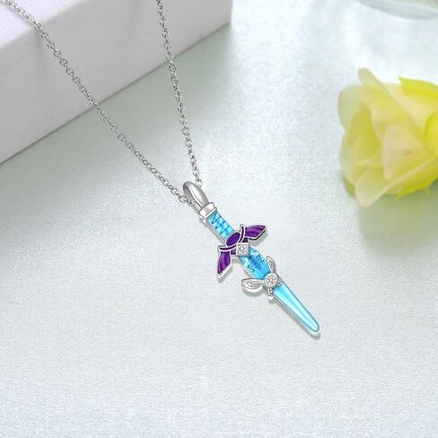 Master Sword Necklace Sterling Silver Link Necklace Hyrule Warriors Jewelry Gifts for Unisex in Saudi Arabia
