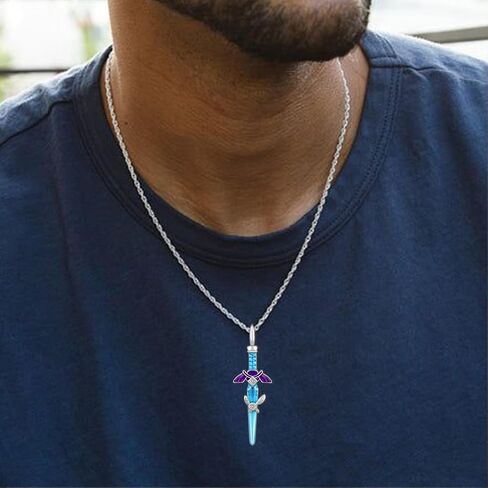 Master Sword Necklace Sterling Silver Link Necklace Hyrule Warriors Jewelry Gifts for Unisex in Saudi Arabia